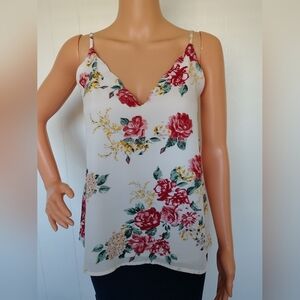 Socialite Floral V-Neck Camisole Top Size S